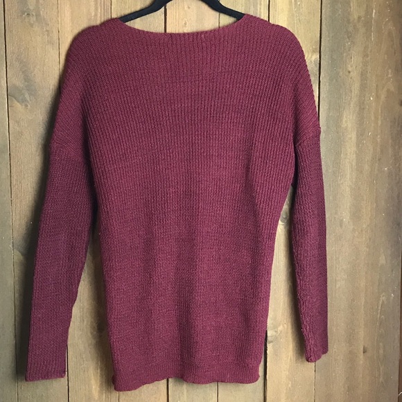 ASTR The Label Knit Red Long Sleeve Cross Over Top - Picture 9 of 12